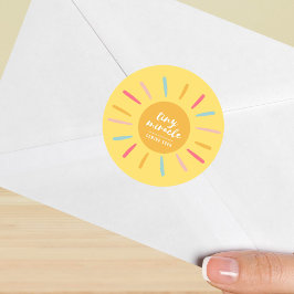 Envelopzegel, Klein mirakel, gele Baby Shower Ronde Sticker