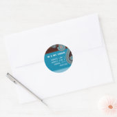 ENVELOPZEGEL :: Paisley - choc & blauwgroen Ronde Sticker (Envelop)