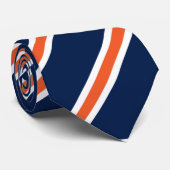 EnviroForensics Navy White en Oranje gestreept Str Stropdas (Opgerold)