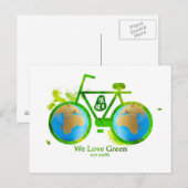 Environmental eco-friendly green bike post cards briefkaart (Voorkant / Achterkant)