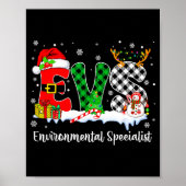 Environmental Specialist Christmas Lights Red Plai Poster (Voorkant)