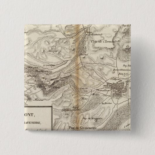 Environs de Clermont Vierkante Button 5,1 Cm (Voorkant)