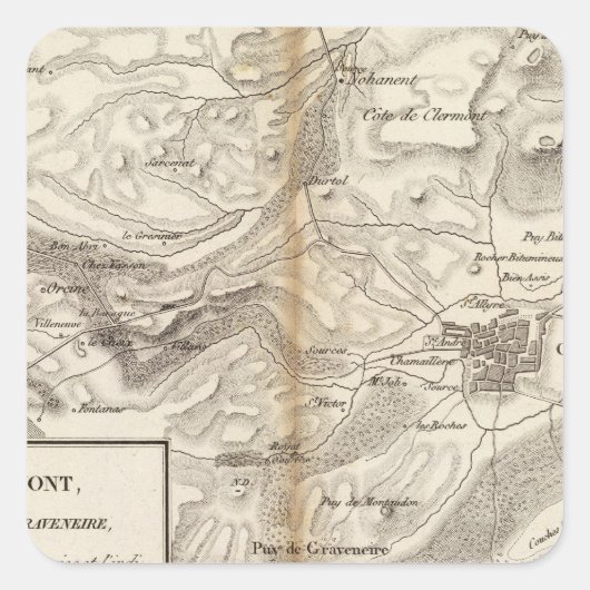 Environs de Clermont Vierkante Sticker (Voorkant)