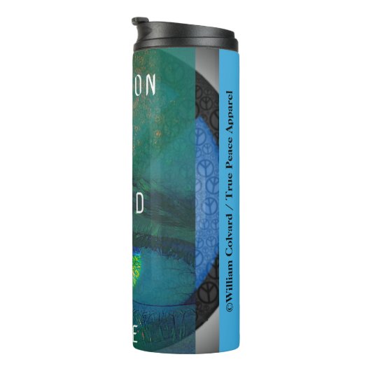ENVISION WORLD PEACE door William Colvard Thermosbeker (Geroteerd rechts)
