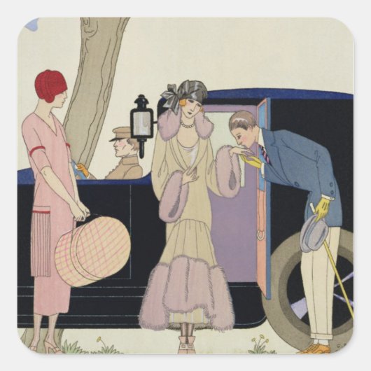 Envy, 1914 (pochoir print) vierkante sticker (Voorkant)