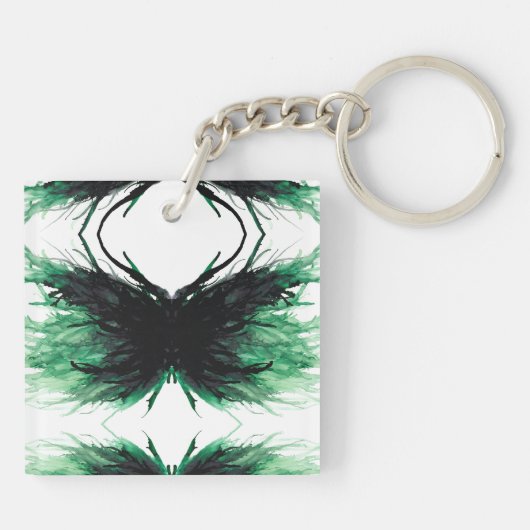 Envy Abstract 7 Deadly Sins Alcohol Ink Art Sleutelhanger (Achterkant)