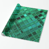 Envy Green Pattern Mosaic Tile Art Cadeaupapier (Uitgerold)