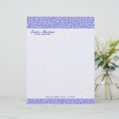 Enwreed blauw diamant kijk glitterpatroon briefhoofd sjabloon (Staand voorkant)