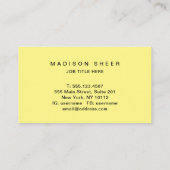 enz. Elegante zwart & geel vet typografie Visitekaartje (Achterkant)