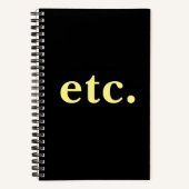 enz. Moderne Zwart & Geel Typografie Notitieboek (Voorkant)