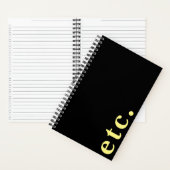 enz. Stijlvol zwart & geel vet script Notitieboek (Binnen)