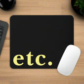 enz. Trendy Moderne Zwart & Geel Vet Typografie Muismat