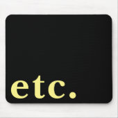 enz. Trendy Moderne Zwart & Geel Vet Typografie Muismat (Voorkant)