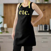 enz. Trendy Moderne Zwart & Geel Vet Typografie Schort