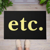 enz. Trendy Zwart & Geel Vet Typografie Deurmat