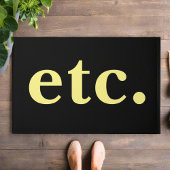 enz. Trendy Zwart & Geel Vet Typografie Deurmat