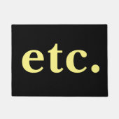 enz. Trendy Zwart & Geel Vet Typografie Deurmat (Voorkant)