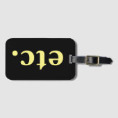 enz. Trendy zwart & geel vet typografie Reizen Bagagelabel (Voorkant (horizontaal))