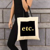 enz. Trendy Zwart & Geel Vet Typografie Tote Bag