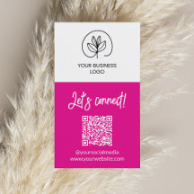 Enzijdige Fuchsia Let's Connect QR-code