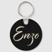 Enzo Name whitegold Button Schlüsselanhänger Sleutelhanger (Voorkant)