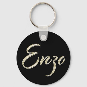 Enzo Name whitegold Button Schlüsselanhänger Sleutelhanger