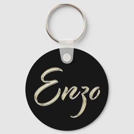Enzo Name whitegold Button Schlüsselanhänger Sleutelhanger (Voorkant)