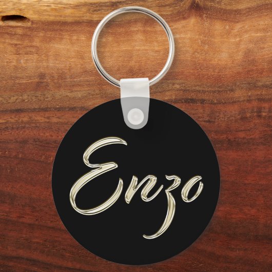 Enzo Name whitegold Button Schlüsselanhänger Sleutelhanger (Voorkant)