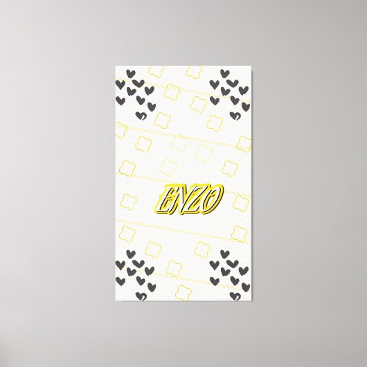 Enzo, nome pessoal de caligrafia desenhada à mão canvas afdruk (Voorkant)