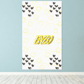 Enzo, nome pessoal de caligrafia desenhada à mão canvas afdruk (Insitu (Houten vloer))