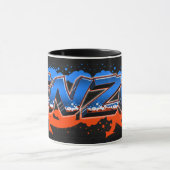 Enzo Vorname Name Graffiti blue orange Tasse Mok (Midden)