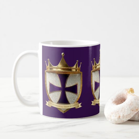 EOC Priester Crest ontwerp koffiemok / kop (Met donut)