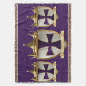 EOC Priester Crest ontwerp paars Deken (Voorkant Verticaal)