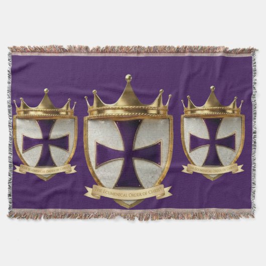 EOC Priester Crest ontwerp paars Deken (Voorkant)