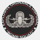 EOD "Bomb Squad" Ronde Sticker (Voorkant)