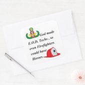 EOD - Brandweerhoeken Vierkante Sticker (Envelop)