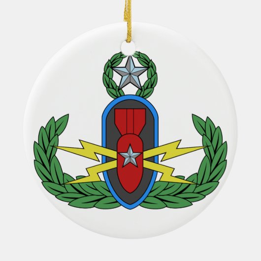 EOD-kerstversiering Keramisch Ornament (Achterkant)