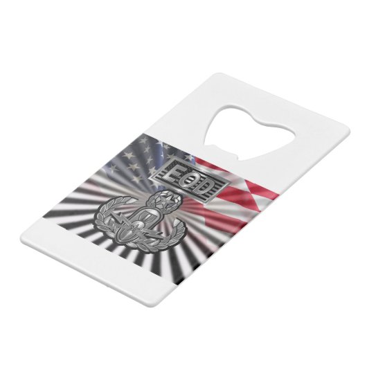 "EOD Master Blaster" Creditkaart Flessenopener (Achterkant Gekanteld)