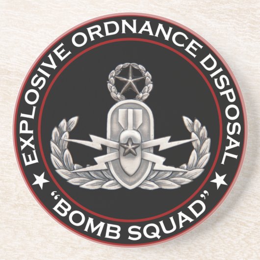 EOD Master "Bomb Squad" Zandsteen Onderzetter (Voorkant)