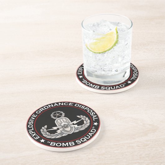 EOD Master "Bomb Squad" Zandsteen Onderzetter (Zijkant)