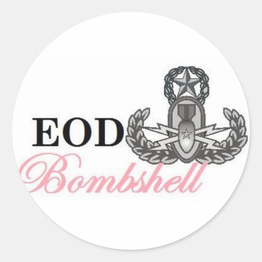 EOD Master Bombshell Ronde Sticker (Voorkant)