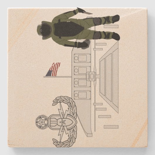 EOD Master Memorial Bomb Suituit Stenen Onderzetter (Voorkant)