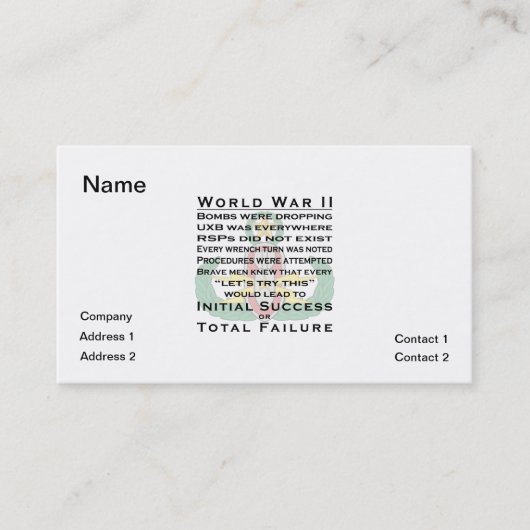 EOD Master WWII Visitekaartje (Voorkant)