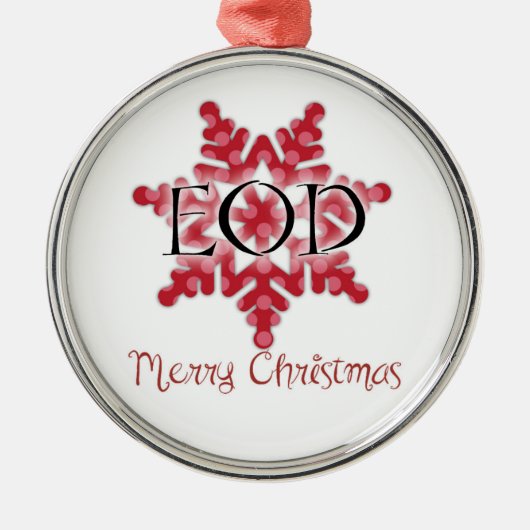 EOD Merry Kerstry Metalen Ornament (Voorkant)