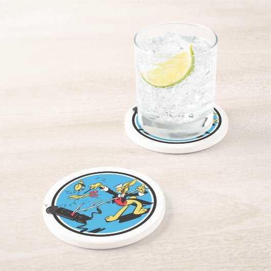 EOD Rabbit Zandsteen Onderzetter (Zijkant)