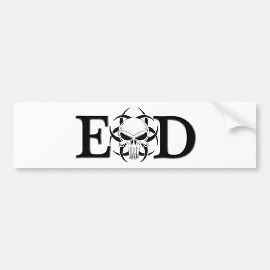 EOD-schedel Bumpersticker (Voorkant)