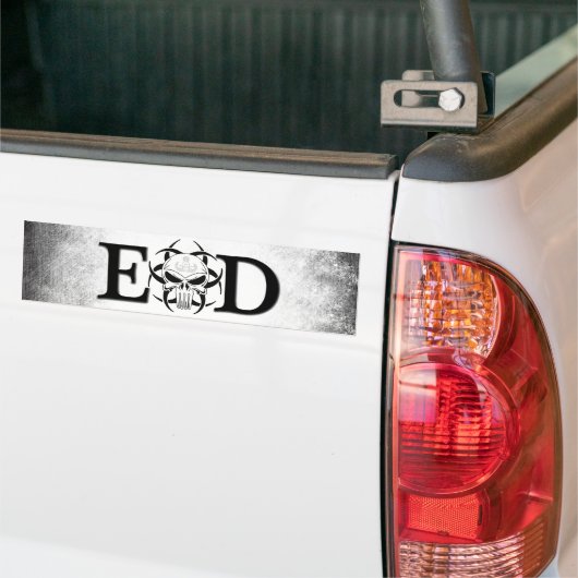 EOD-schedel met krabben Bumpersticker (Op Truck)