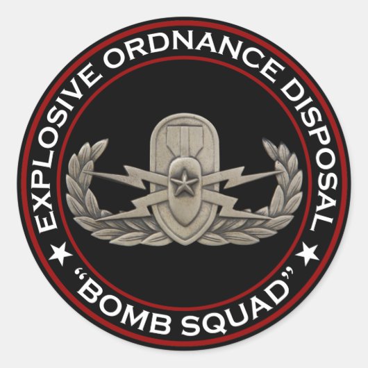 EOD Senior "Bomb Squad" Ronde Sticker (Voorkant)
