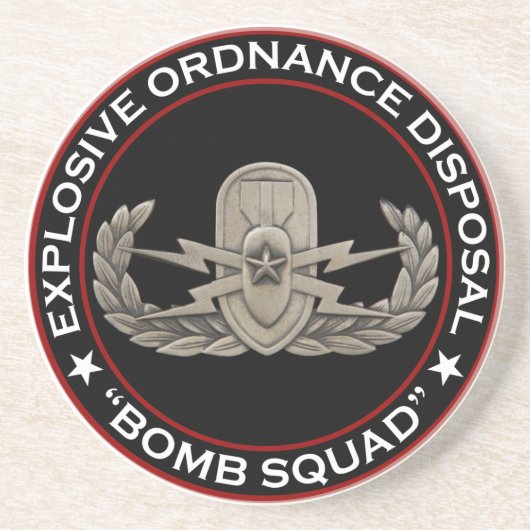 EOD Senior "Bomb Squad" Zandsteen Onderzetter (Voorkant)