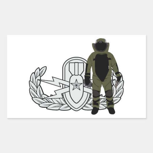 EOD Senior Bomb Suit Rechthoekige Sticker (Voorkant)